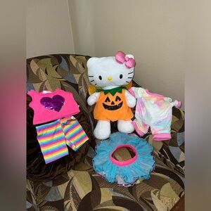 Build A Bear Hello Kitty with ORIGINAL pink bow and outfit Included
